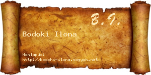 Bodoki Ilona névjegykártya
