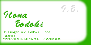 ilona bodoki business card